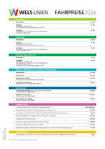 Wels Linien Fahrpreise 2026